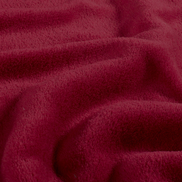 Polaire Doudou tissu Unicolore Bordeaux