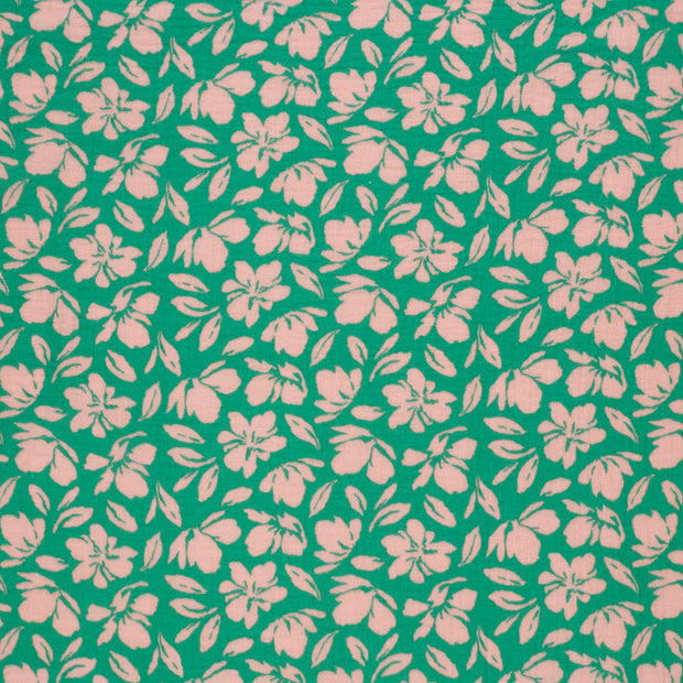 Muslin fabric Green matte 