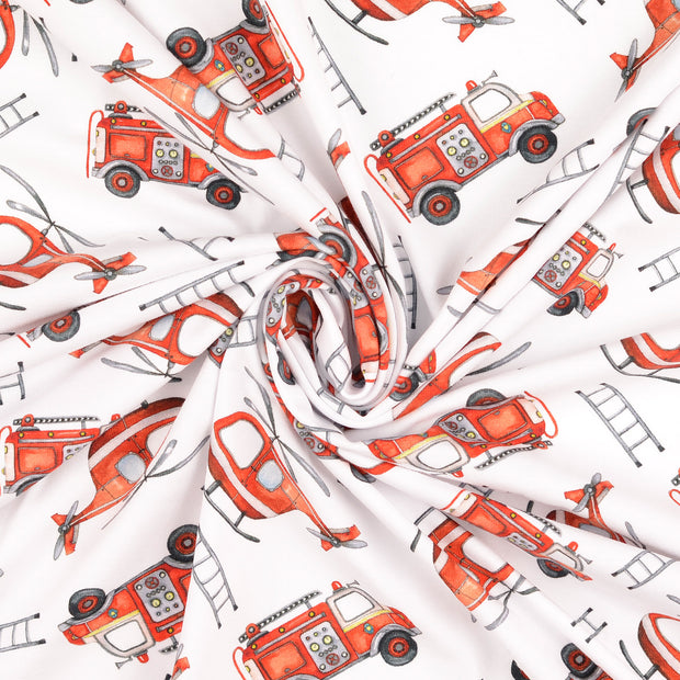 Cotton Jersey fabric White digital printed 