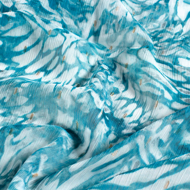 Chiffon stof Glitter Donker mint