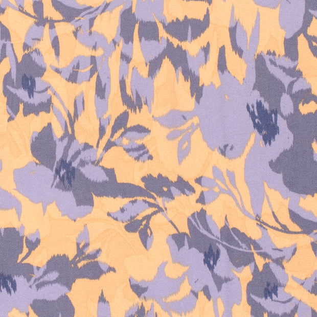 Viscose Satin fabric Flowers Lila
