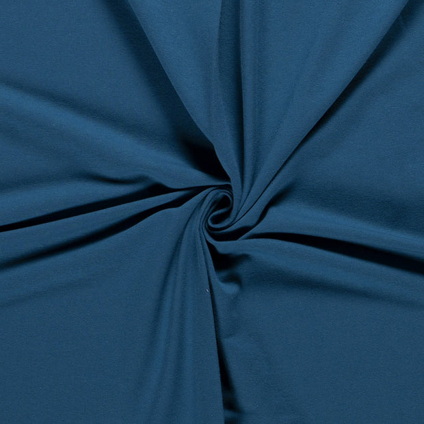 French Terry fabric Unicolour Peacock Blue