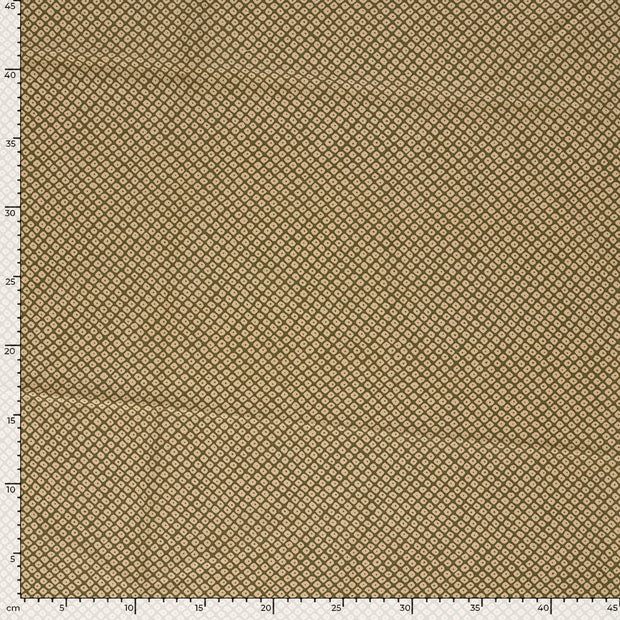 Cotton Poplin fabric Diamonds Olive Green