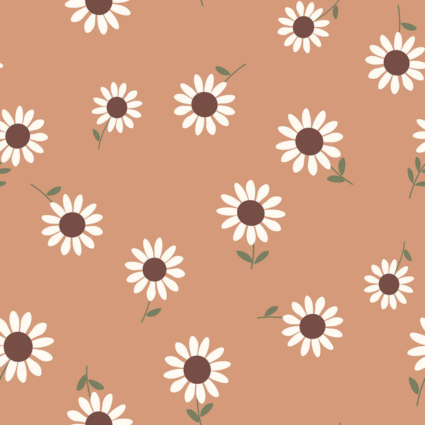 Terry Crepe fabric Flowers Pink