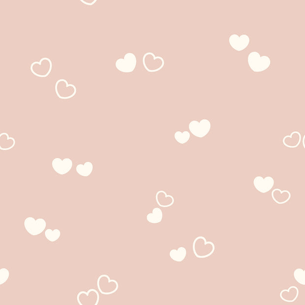 Cotton Jersey fabric Hearts Light Pink