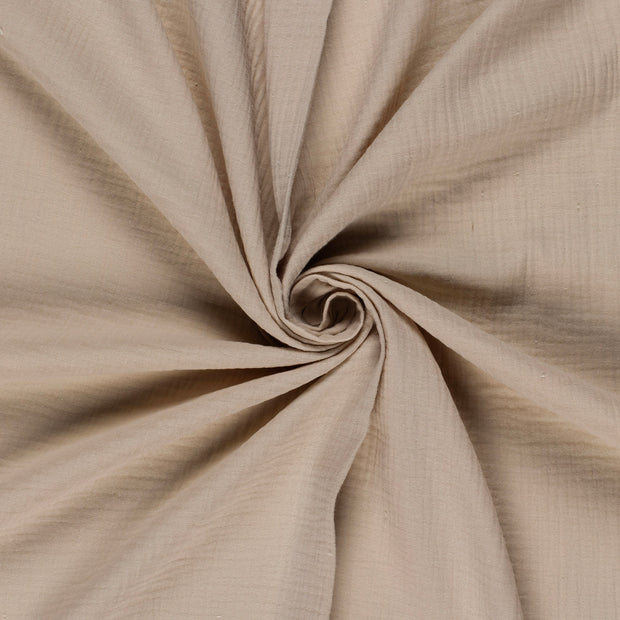 Mousseline extra breed stof Beige 