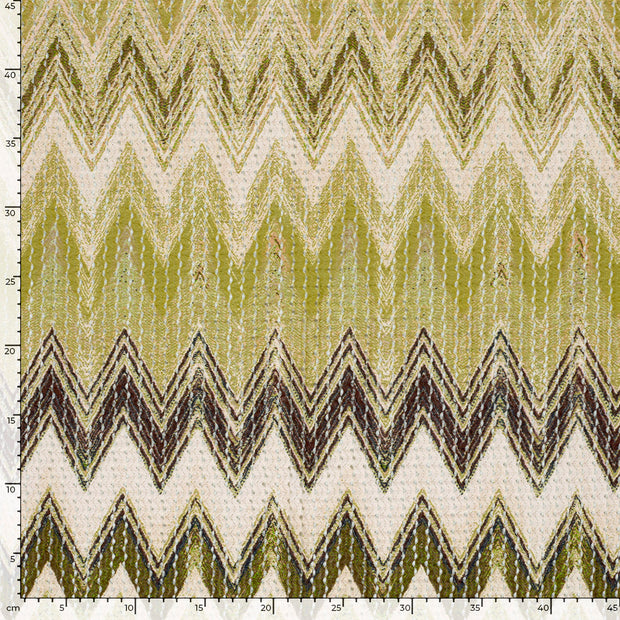 Plissé fabric Stripes Khaki Green
