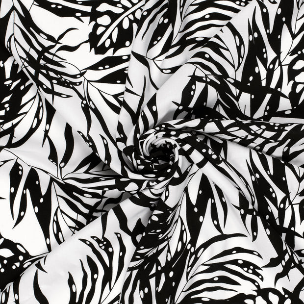 Bambú Poplin tela Blanco óptico estampado 