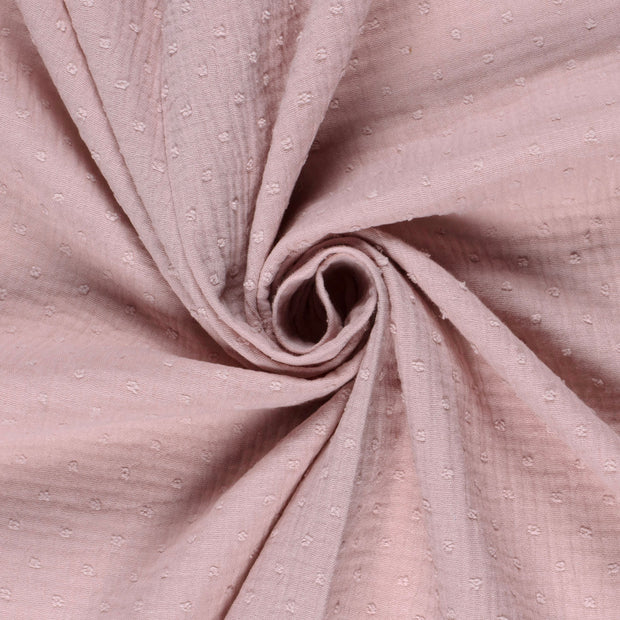 Mousseline stof Stippen Roze