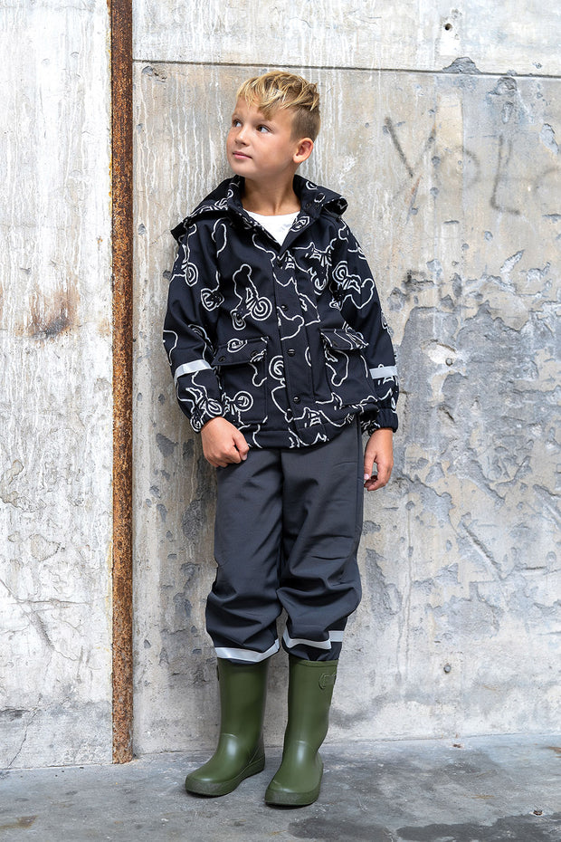 Softshell stof Effen Donker grijs