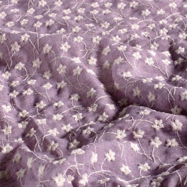 Kant stof Bloemen Mauve