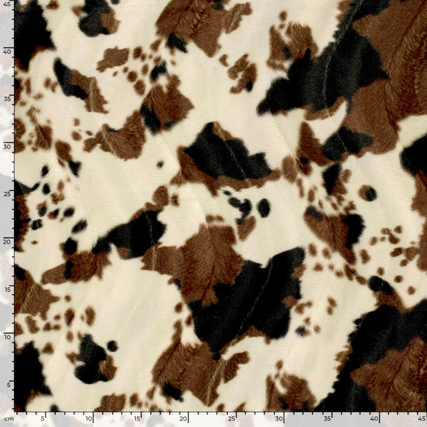 Velours fabric Cows Beige