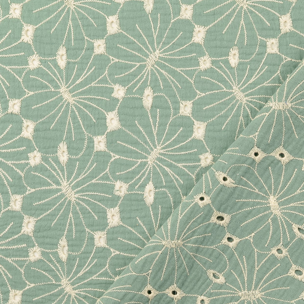 Double gaze tissu Menthe foncée 
