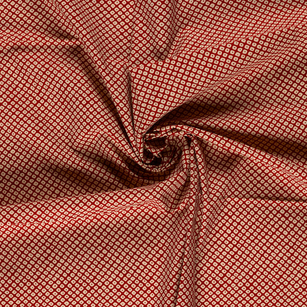 Popeline de Coton tissu Bordeaux imprimé 
