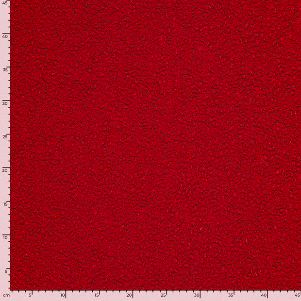 Bouclé tissu Unicolore Rouge