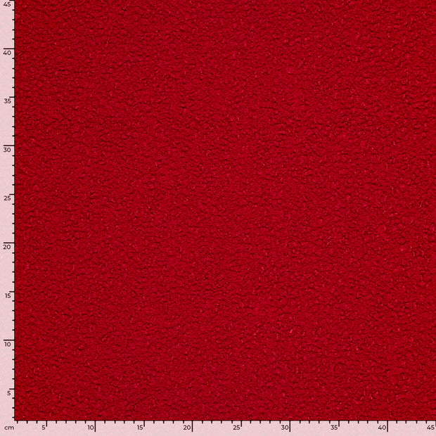 Bouclé tela Unicolor Rojo