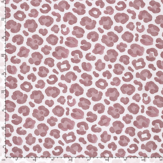 French Terry GOTS organic fabric Leopards Lila
