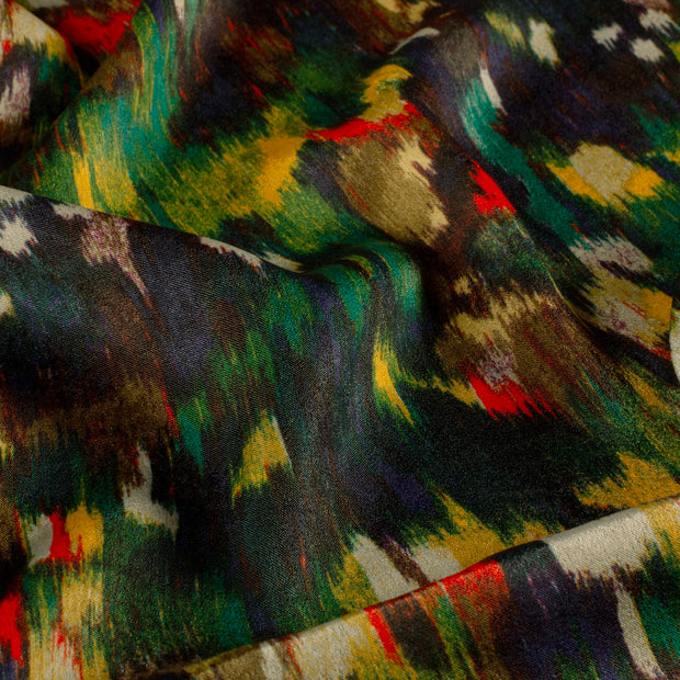 Satin Velvet fabric Abstract Indigo