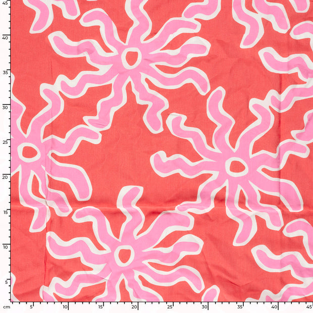 Bamboo Poplin fabric Suns Pink