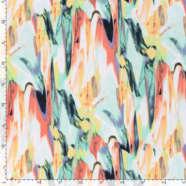 Viscose Vortex Jersey stof Abstract Mint