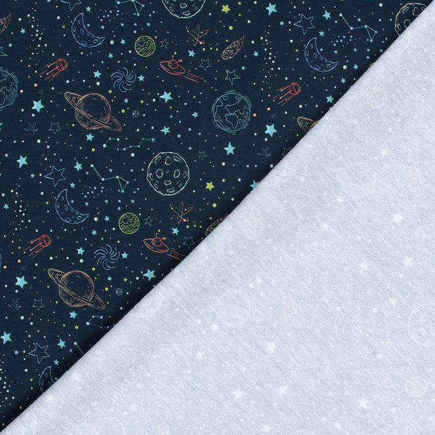 Felpa tela Universo estampación digital con cepillado 