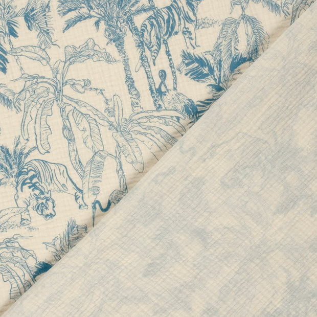 Muslin fabric Jungle dyed and printed 