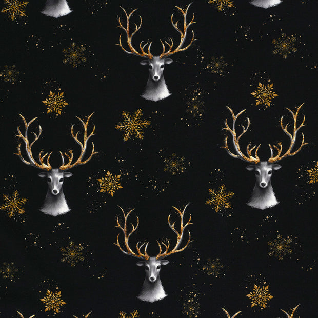 French Terry fabric Black matte 