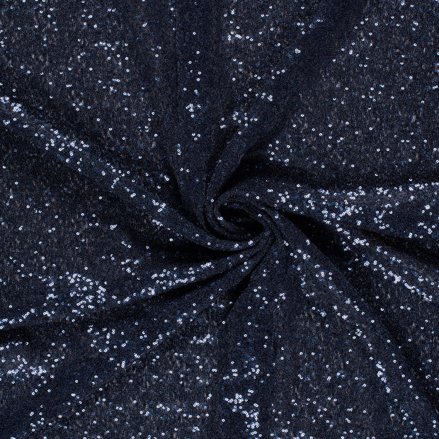 Mesh fabric Navy Sequins 