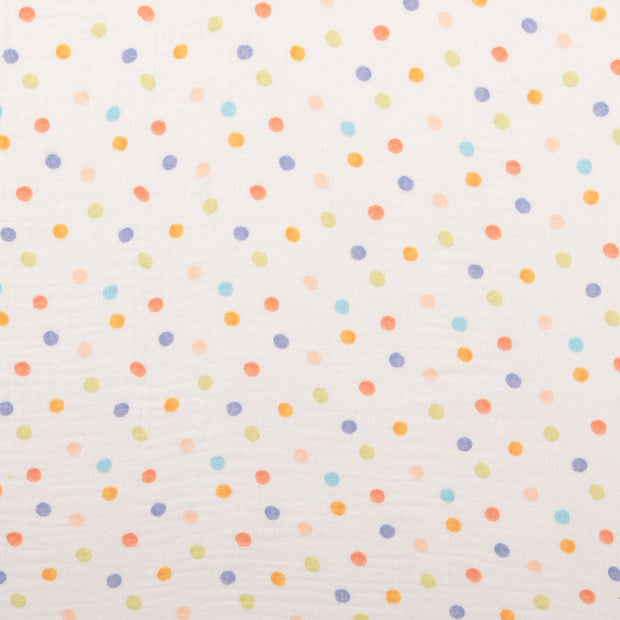Muslin fabric Dots Multicolor