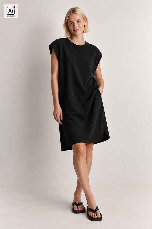 Jersey tissu Unicolore Noir