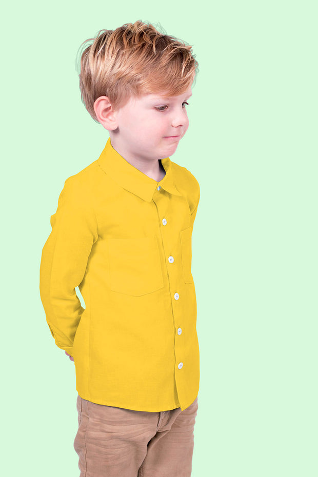 Bambú Poplin tela Unicolor Amarillo