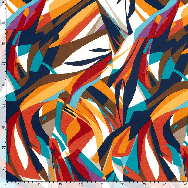 Viscose Jersey fabric Abstract Brique