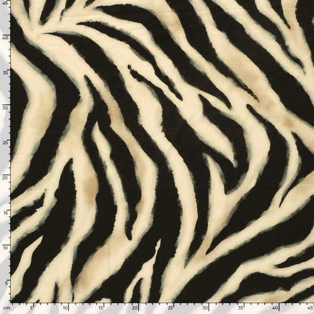 Viscose Vortex Jersey stof Zebra's Beige