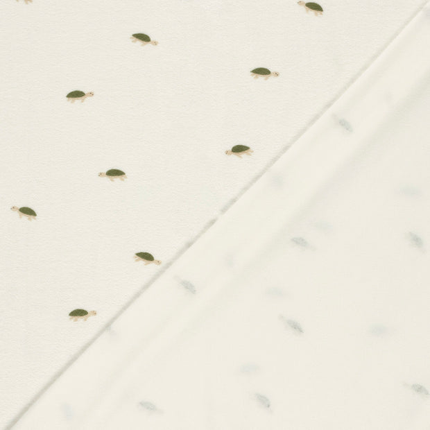 Stretch terry fabric Turtles printed 