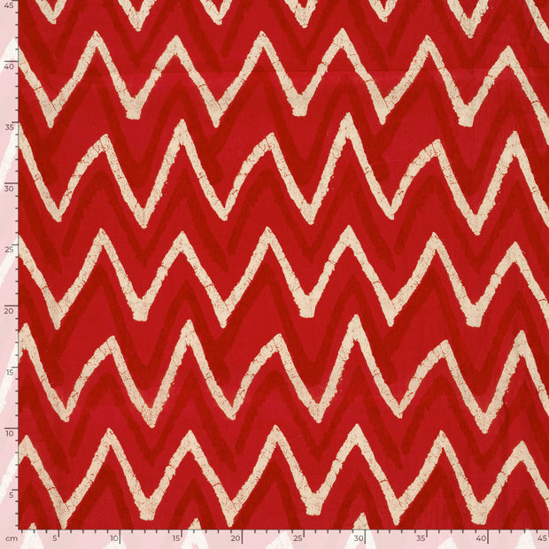 Voile tela Abstracto Rojo