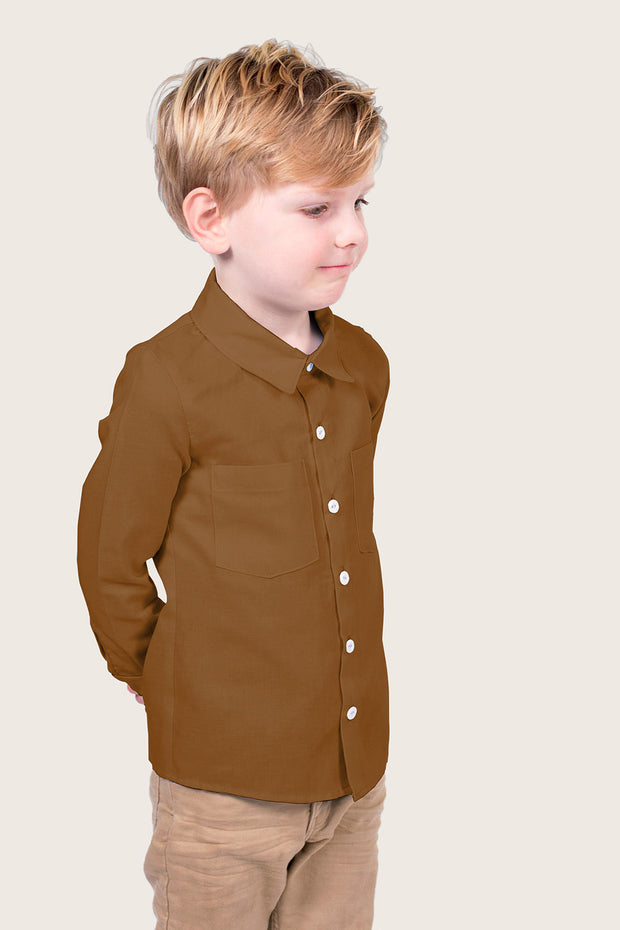 Viscosa Poplin tela Unicolor Camel
