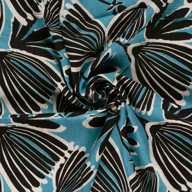  fabric Aqua printed 