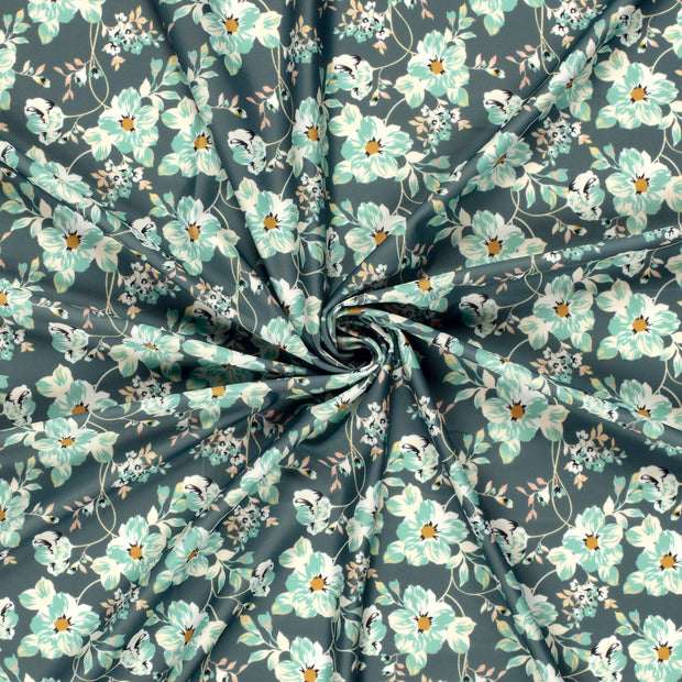 Swimwear Jersey UPF50 Recycled fabric Steel Blue digital printed 