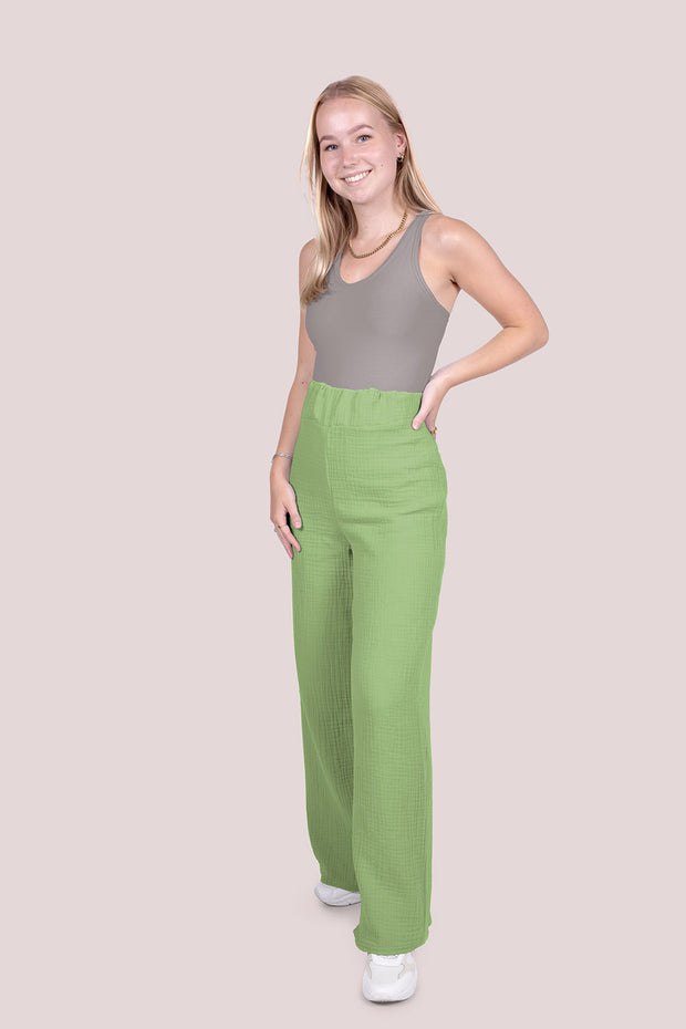 Muslin fabric Unicolour Lime Green