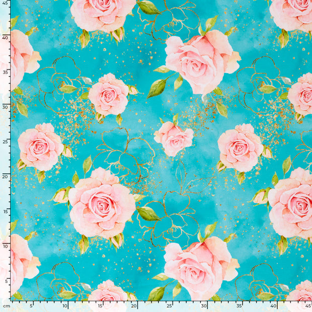 French Terry stof Rozen Donker mint