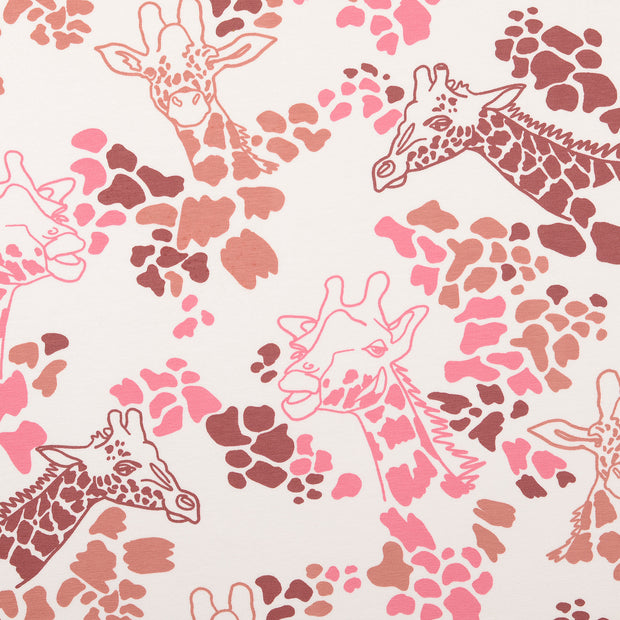 Jersey tissu animaux Rose