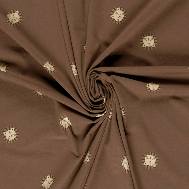 Jersey tissu Brique imprimé 