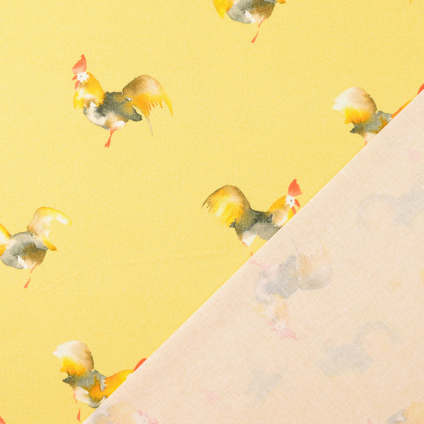 Cretonne fabric Yellow digital printed 