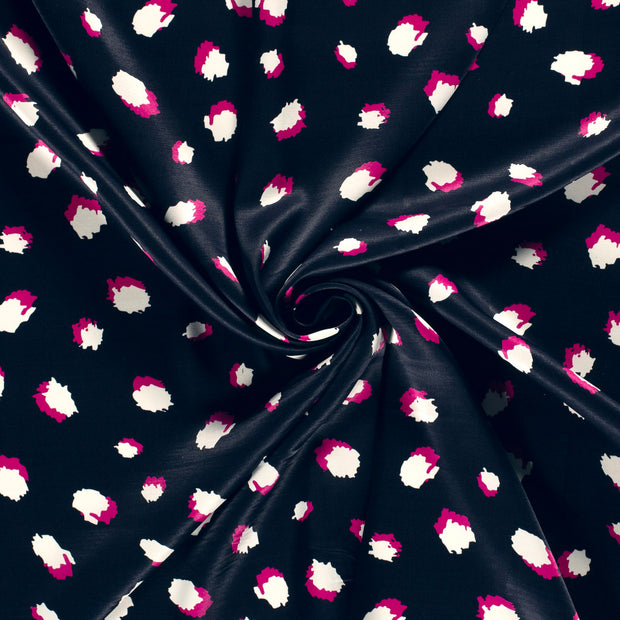 Viscose Satin fabric Navy printed 