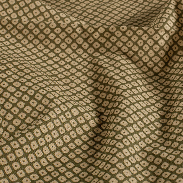 Cotton Poplin fabric Diamonds Olive Green