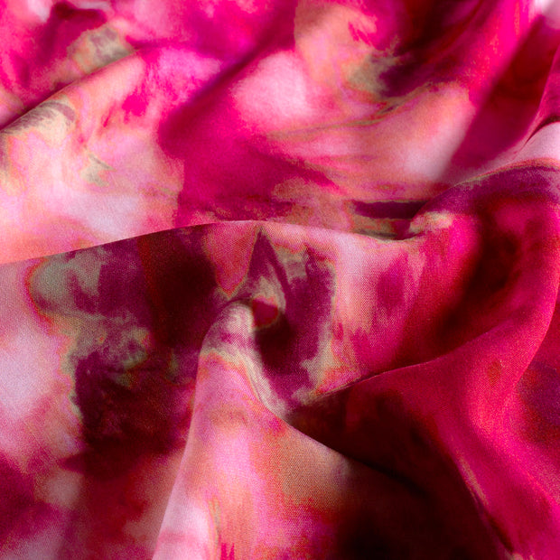 Viscose Poplin fabric Abstract Fuchsia