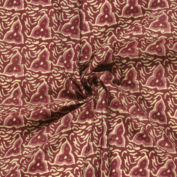 Voile fabric Red printed 