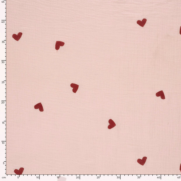 Musselin fabrik Herzen Helles Pink