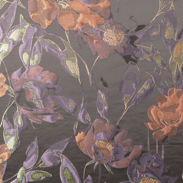 Jacquard tela Flores Lila