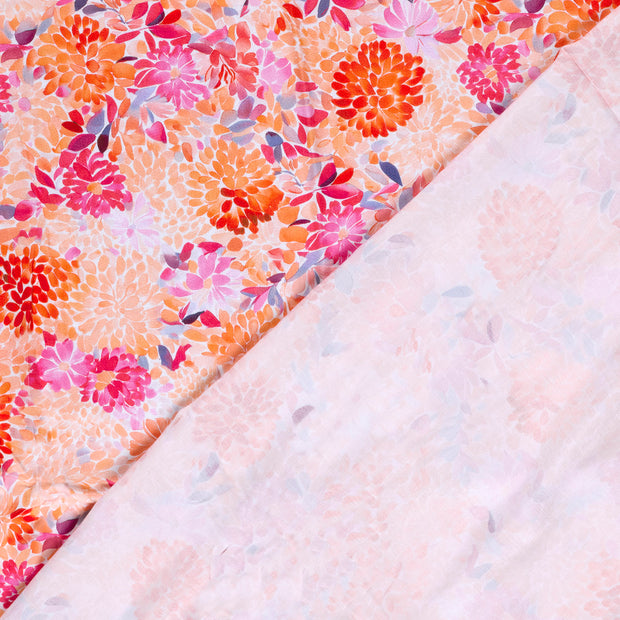 Viscose Satin fabric Flowers digital printed 